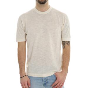 T-SHIRT IN MAGLIA PANNA